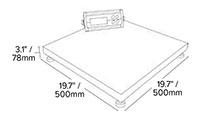 CPWplus 75 Pound (lb) Capacity Medium Pan Bench and Floor Scale - 2