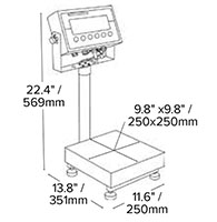 15 Pound (lb) Capacity Small Platform Washdown Scale - 2