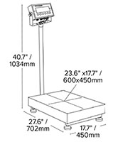 300 Pound (lb) Capacity and 23.6 x 17.7 Inch (in) Pan Size Washdown Scale - 2